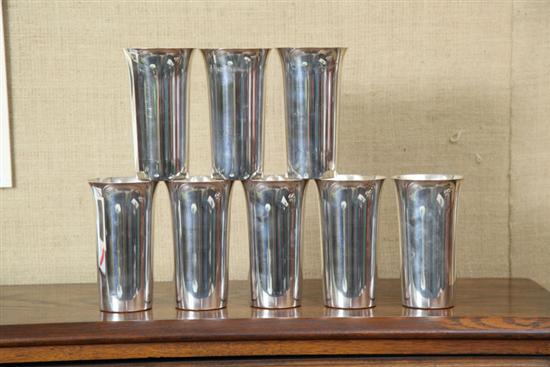 Appraisal: EIGHT STERLING SILVER JULIP TUMBLERS By International Sterling with flared