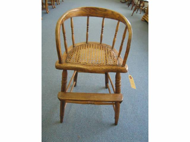 Appraisal: Victorian Oak High Chair cane seat