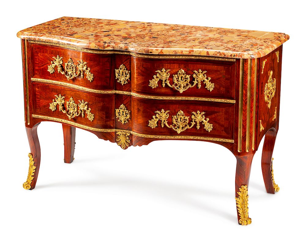 Appraisal: A Regence Style Gilt Bronze Mounted Parquetry Commode A Regence