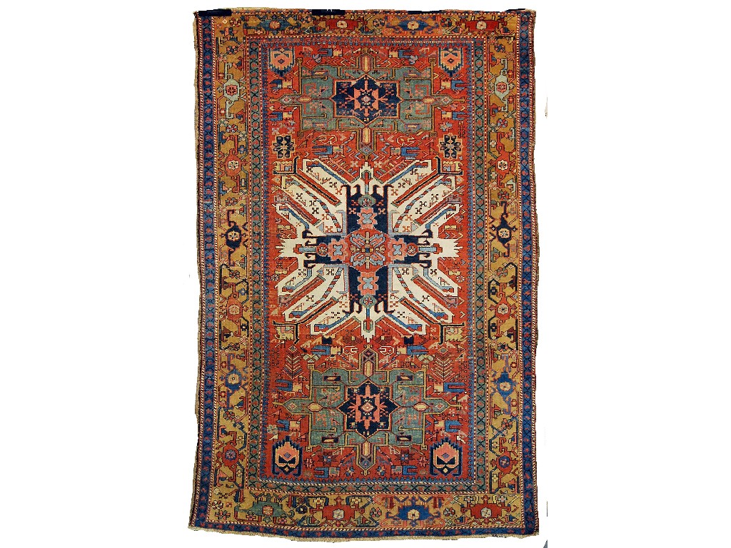 Appraisal: Antique Persian Karajah rug with Caucasian design circa