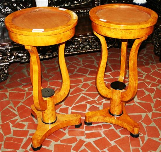 Appraisal: Pair Biedermeier style pedestals H Dia