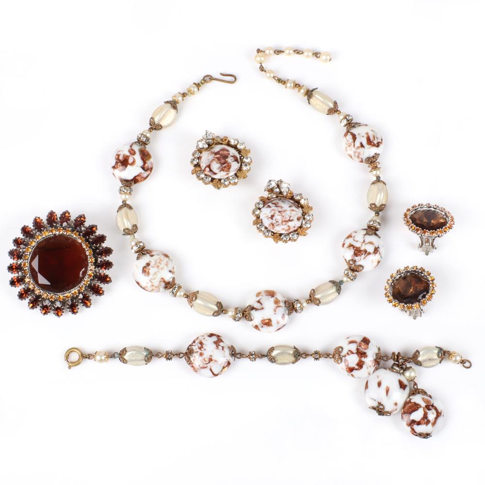 Appraisal: ORIGINAL BY ROBERT PC PARURE SET WITH FAUX PEARL MELON