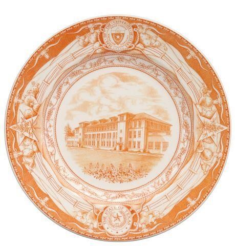 Appraisal: Wedgwood commemorative University of Texas plate burnt orange on a