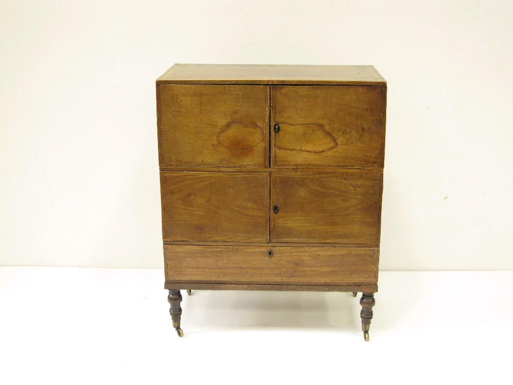 Appraisal: A late Georgian mahogany Specimen Cabinet with two pairs of