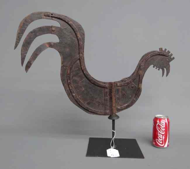 Appraisal: Sheet metal rooster weathervane '' W '' Ht