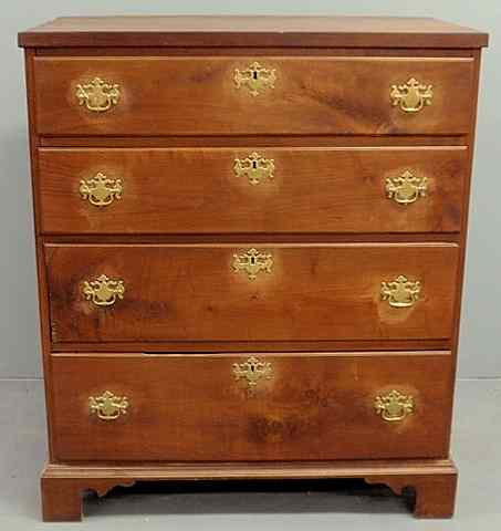 Appraisal: Chippendale walnut chest of drawers c As found h x