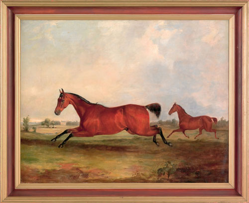 Appraisal: Benedict English th c oil on canvas horse portrait with