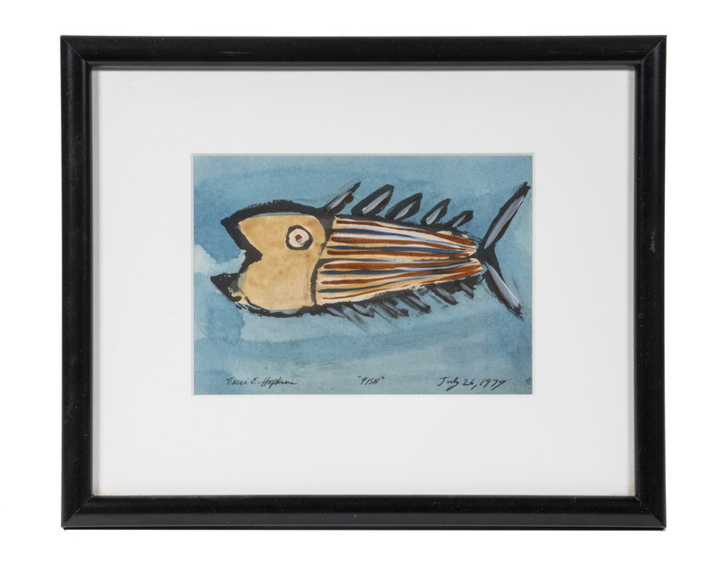 Appraisal: ERIC HOPKINS ME CT - Fish July watercolor and gouache