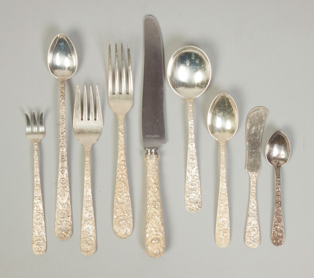 Appraisal: S Kirk Son Sterling Silver Flatware - Repousse Pattern Pieces