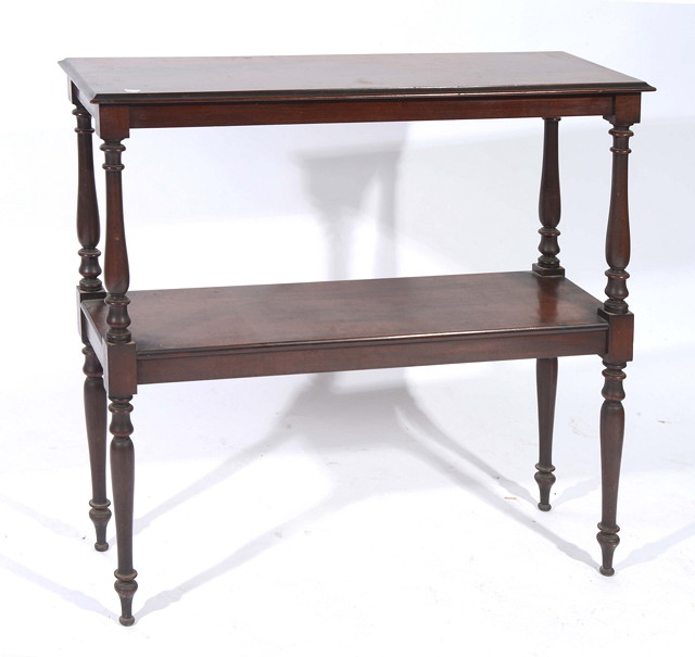 Appraisal: A LATE TH CENTURY MAHOGANY TWO TIER RECTANGULAR WHAT NOT