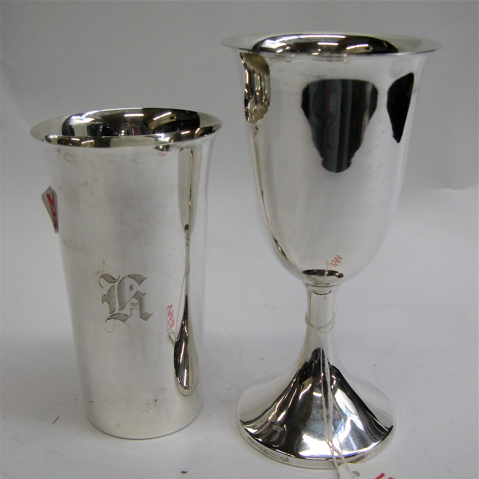 Appraisal: STERLING SILVER WINE GOBLETS WATER TUMBLERS pieces American Including the