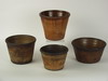 Appraisal: POTS - Lot of four redware pots wheel thrown with