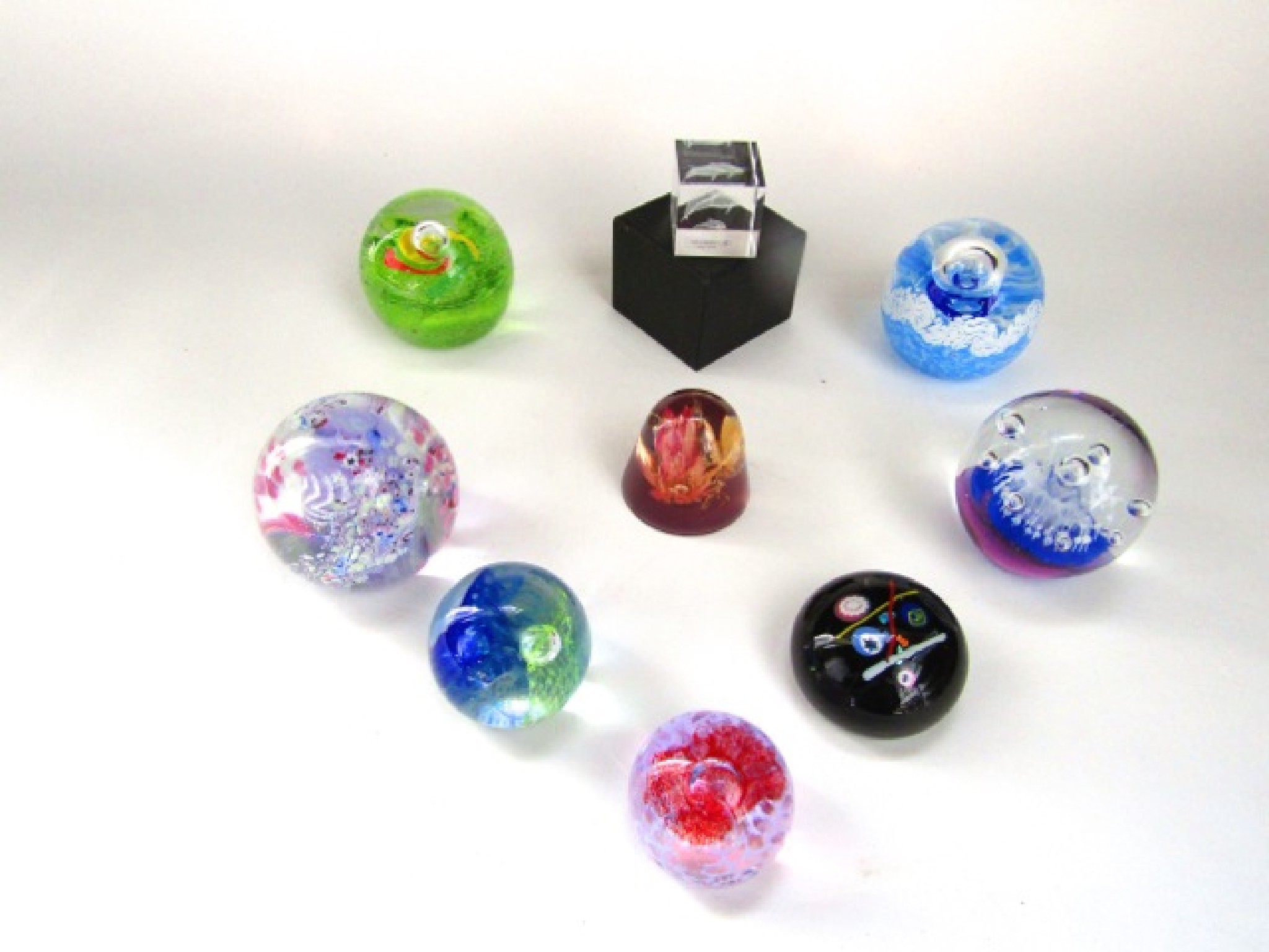 Appraisal: A small collection of Caithness glass paperweights to include six