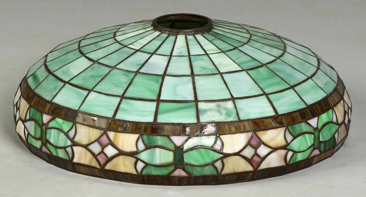 Appraisal: Leaded Glass Lamp Shade attr To Duffner Early th cent