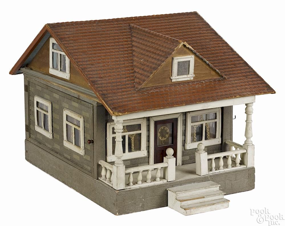 Appraisal: Schoenhut large size bungalow doll house with mixed period miscellaneous