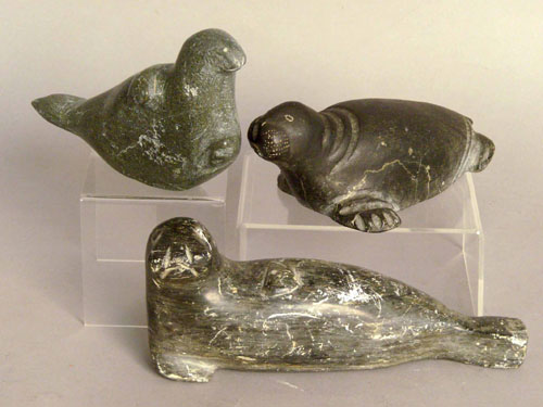 Appraisal: Three Inuit carvings tallest is h