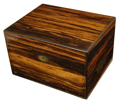 Appraisal: A Victorian calamander and brass inlaid humidor by Jenner Knewstub