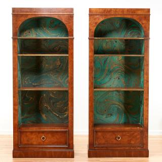 Appraisal: Attractive pair decorator bookcases by Henredon Attractive pair decorator bookcases