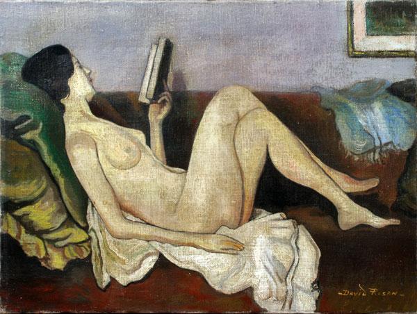 Appraisal: ROSAN RESEN David Belgian Reclining Nude OIL Canvas '' x