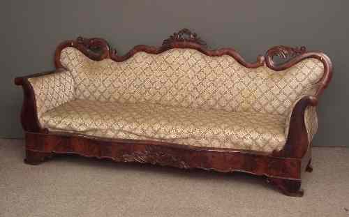 Appraisal: A th Century Continental mahogany framed three seat settee with