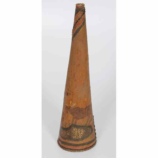 Appraisal: Northeastern Painted Birchbark Moose Call painted in red green and