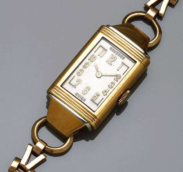 Appraisal: An eighteen ten karat gold and metal lady's reverse wristwatch