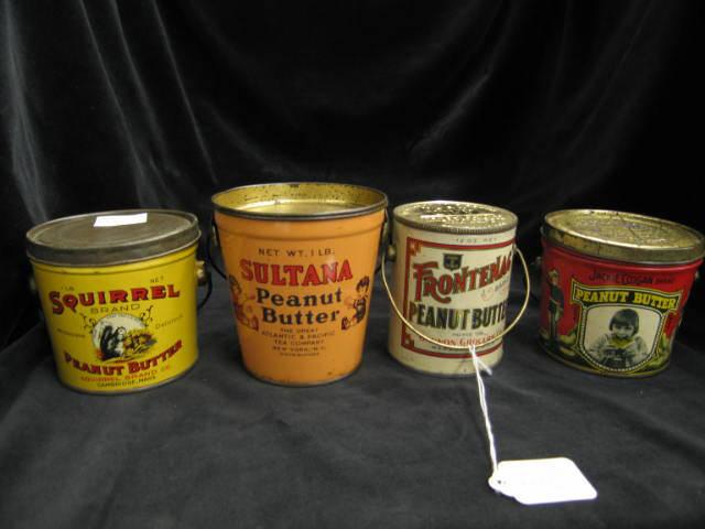 Appraisal: Early Peanut Butter Tins Jackie Coogan Squirrel brand Sultanna Frontenac