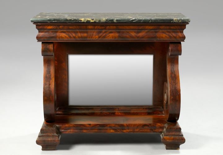 Appraisal: American Late Classical Mahogany and Marble-Top Pier Table second quarter