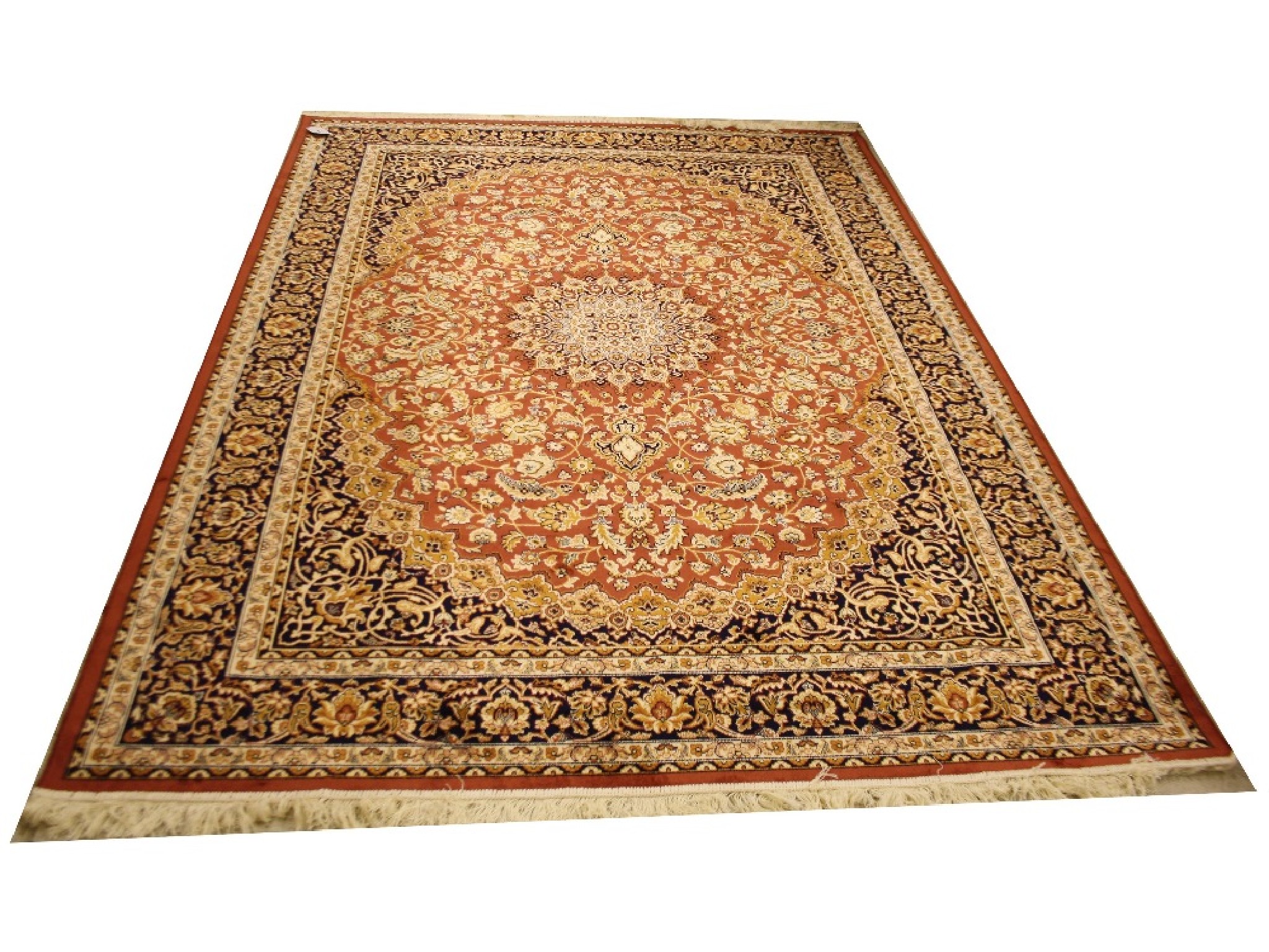 Appraisal: Keshan carpet with tan ground x