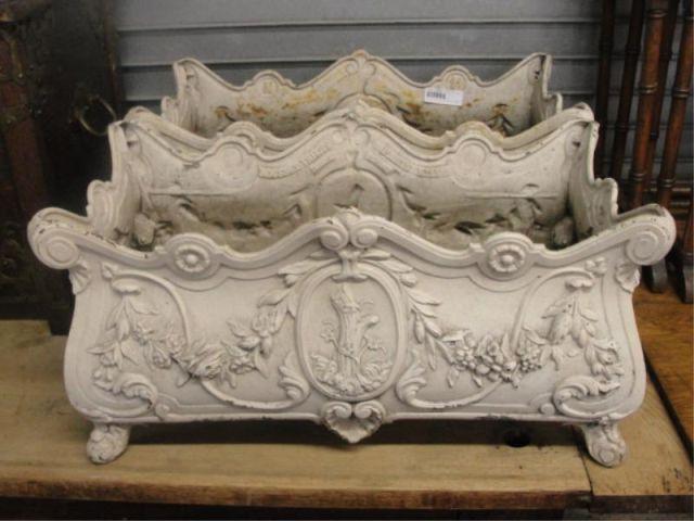 Appraisal: Pair of Cast Iron Footed Planters Painted White Originally from