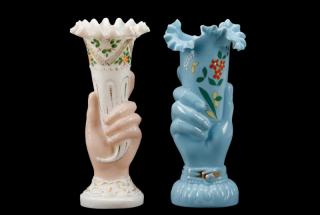 Appraisal: Collection of Bohemian Blown Glass Hand Vases Bohemian late th