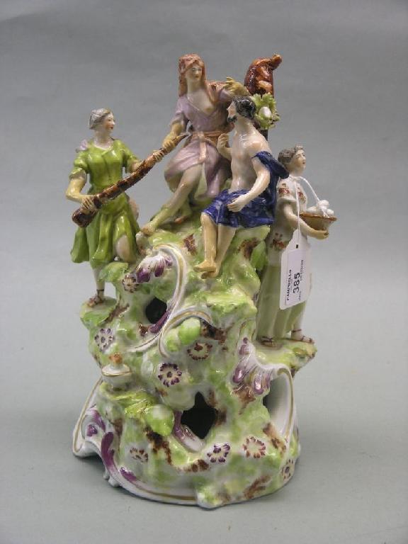 Appraisal: A large early th century continental porcelain figure group allegory