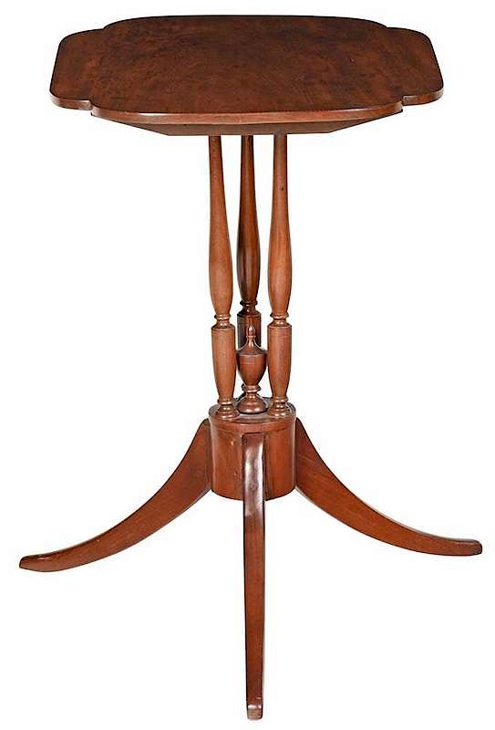 Appraisal: Federal Figured Mahogany Tilt Top Candlestand possibly New York -