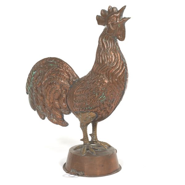 Appraisal: A LARGE COPPER AND BRASS WEATHERVANE ROOSTER H x D