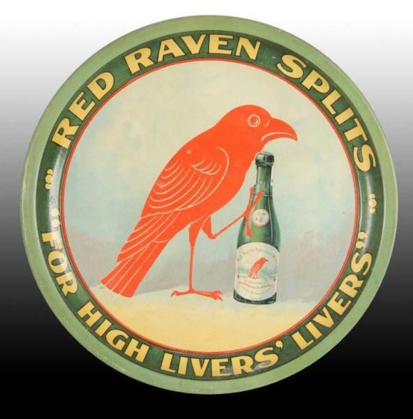 Appraisal: Red Raven Serving Tray Description Circa A few small faint