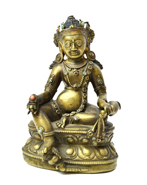 Appraisal: A good Tibetan cast brass figure of Kubera circa th