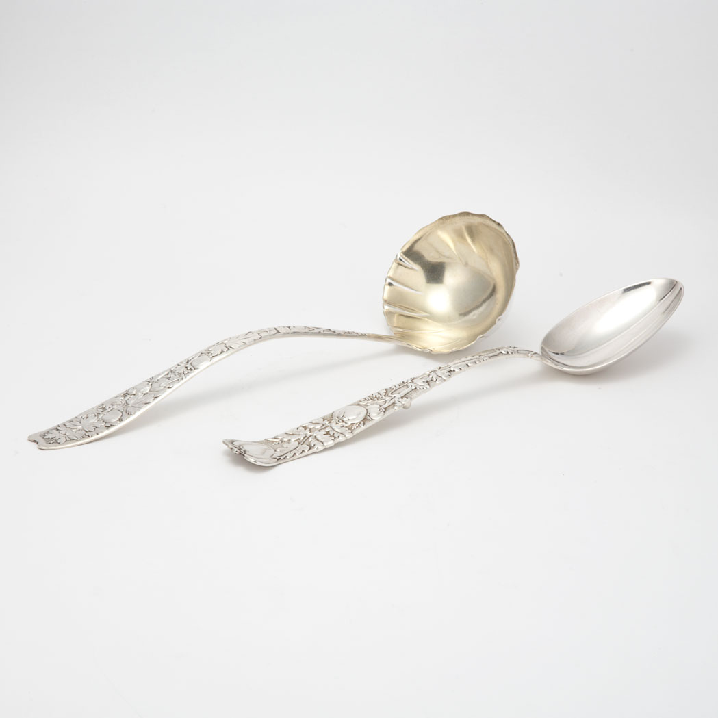 Appraisal: Tiffany Sterling Silver Stuffing Spoon Circa - In the Vine