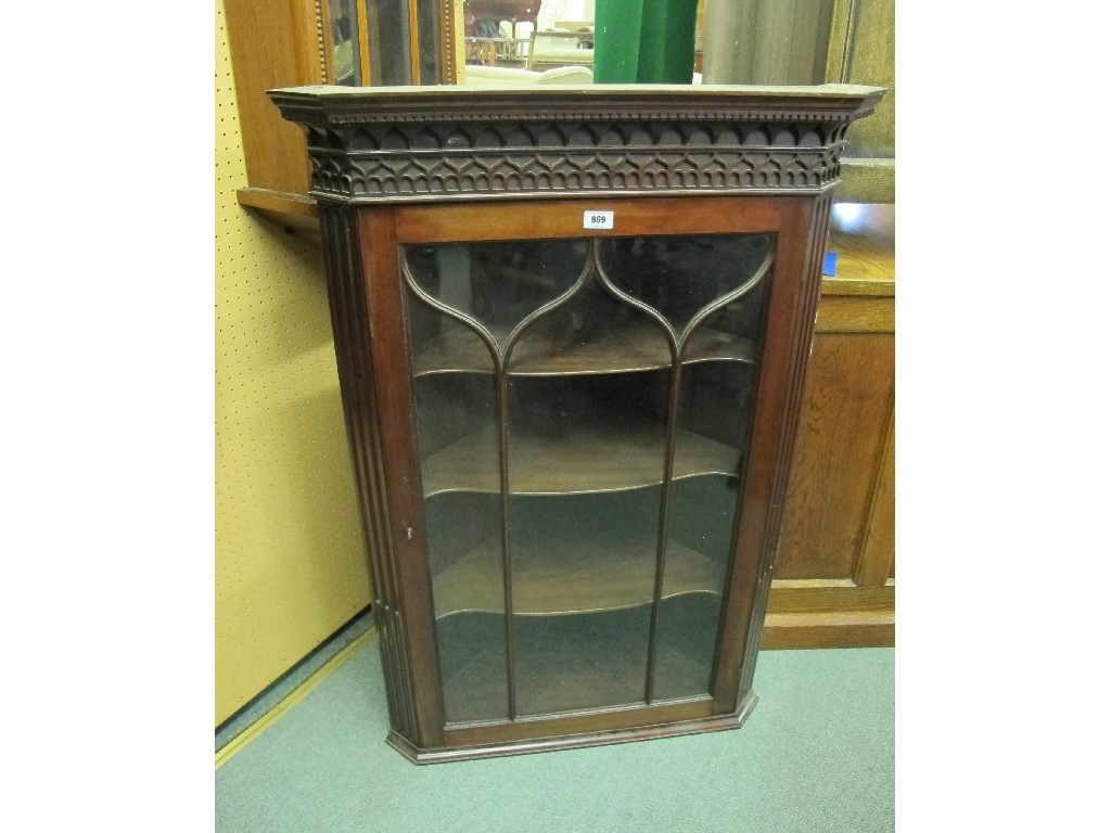 Appraisal: Mahogany glazed corner cabinet