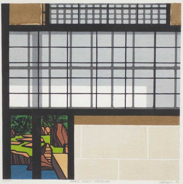 Appraisal: CLIFTON KARHU WOODCUT Japan Minnesota - Paper Doors - Katsura