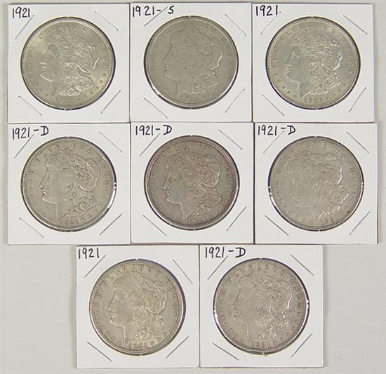 Appraisal: Eight Morgan Dollars All from -P coins -D coins and