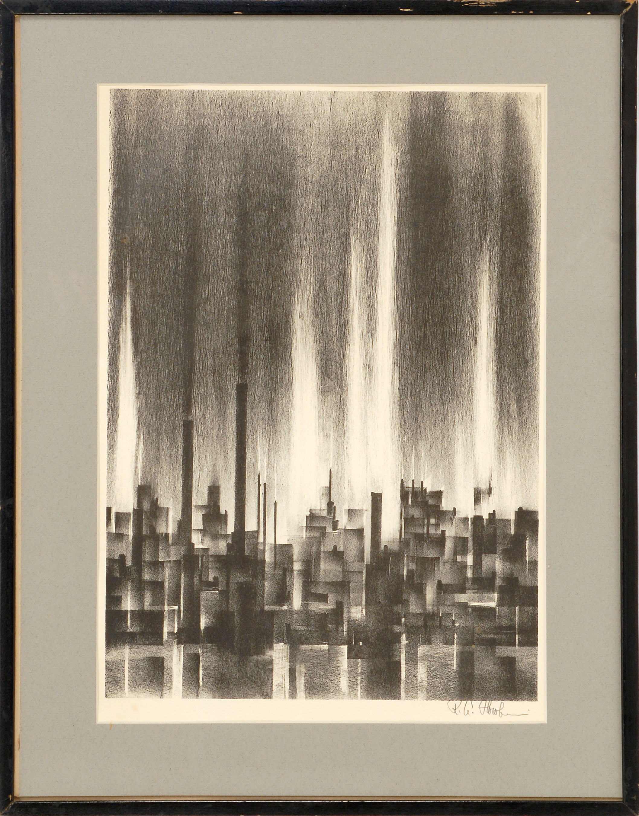 Appraisal: RICHARD ABERLE FLORSHEIMAmerican - Megalopolis Signed in pencil lower right