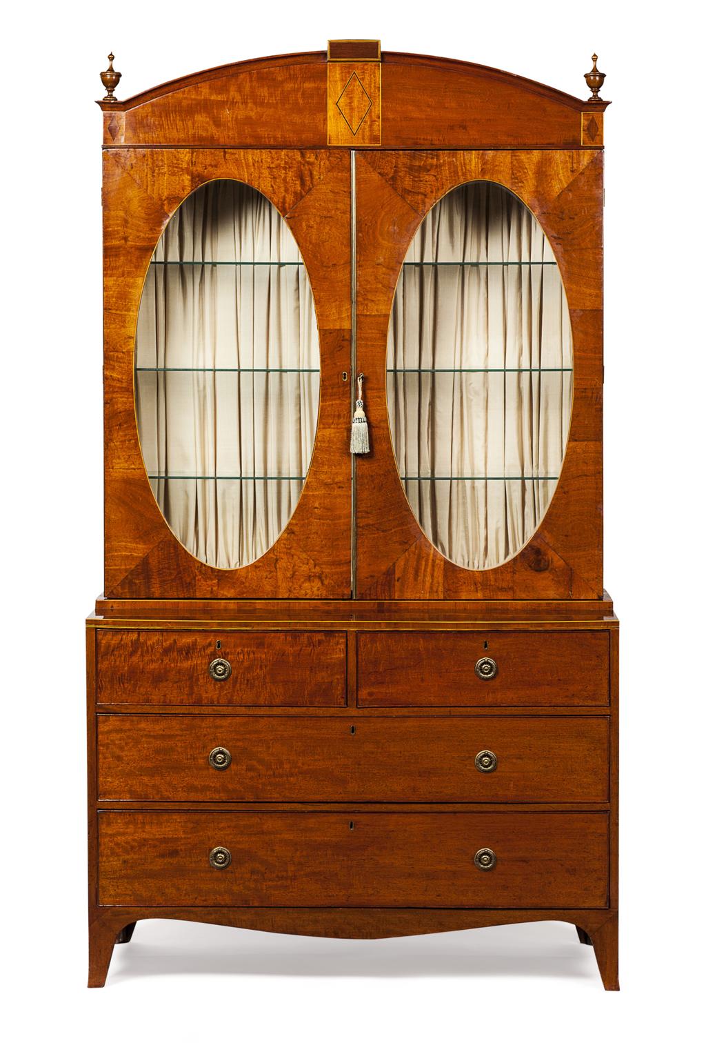 Appraisal: GOOD GEORGE III SATINWOOD DISPLAY CABINET LATE TH CENTURY the