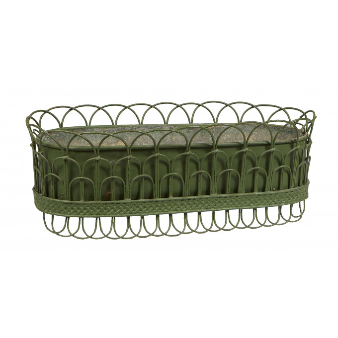 Appraisal: Iron Wirework Planter early th c of interlocking loop design