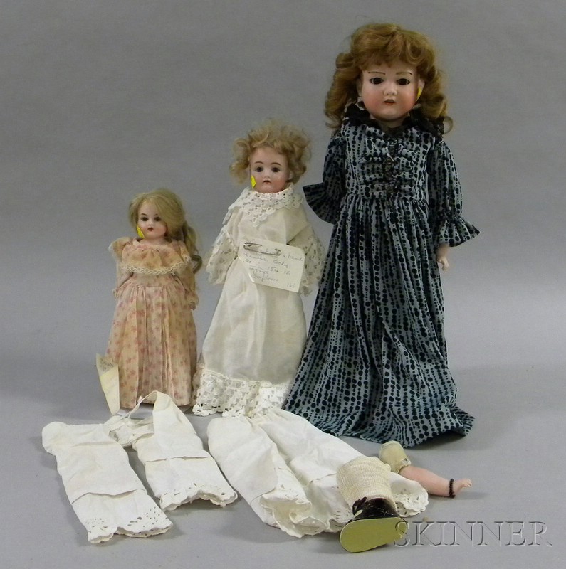 Appraisal: Three Bisque Shoulder Head Dolls one marked Floradora one marked