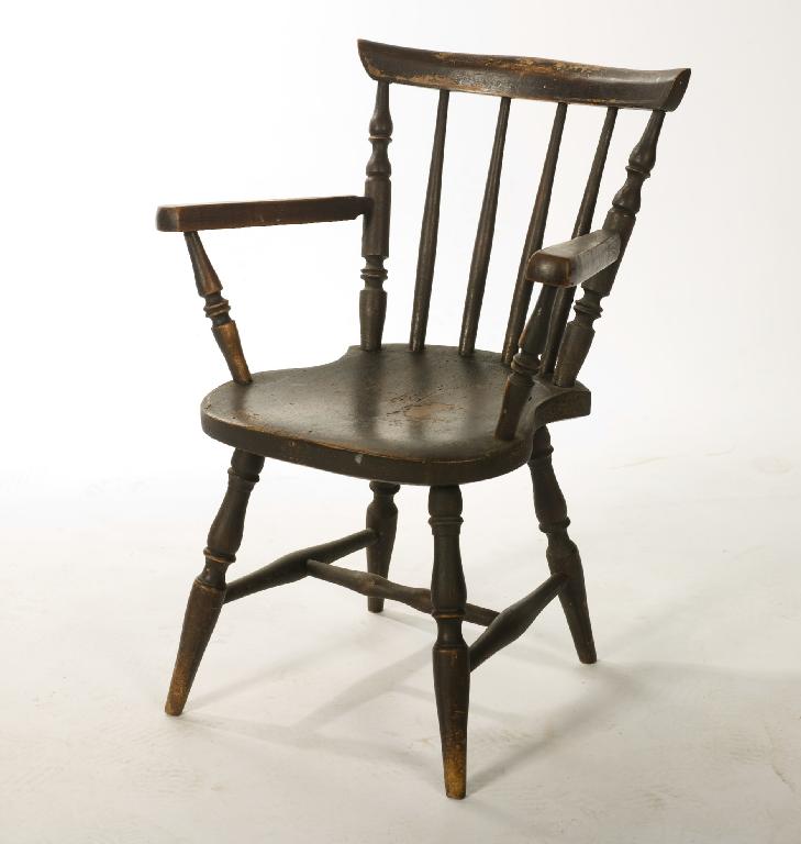 Appraisal: th CENTURY CHILD'S WINDSOR ARMCHAIR m -