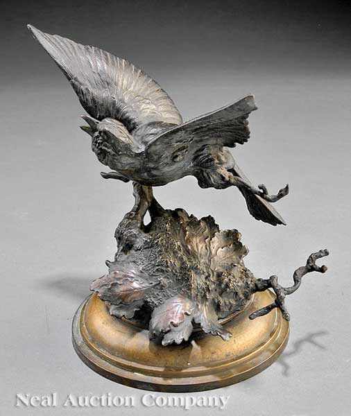 Appraisal: Ferdinand Pautrot French - L'Oiseau bronze late th c cast