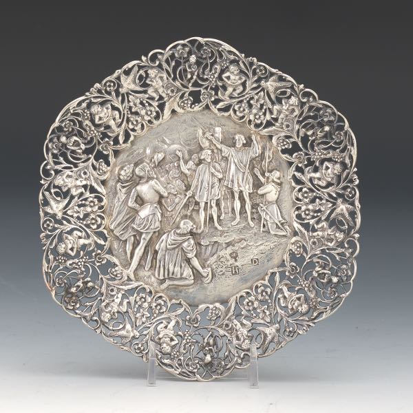 Appraisal: DUTCH EXPORT SILVER RENAISSANCE REVIVAL STYLE DISH AFTER JOHN VANDERLYN