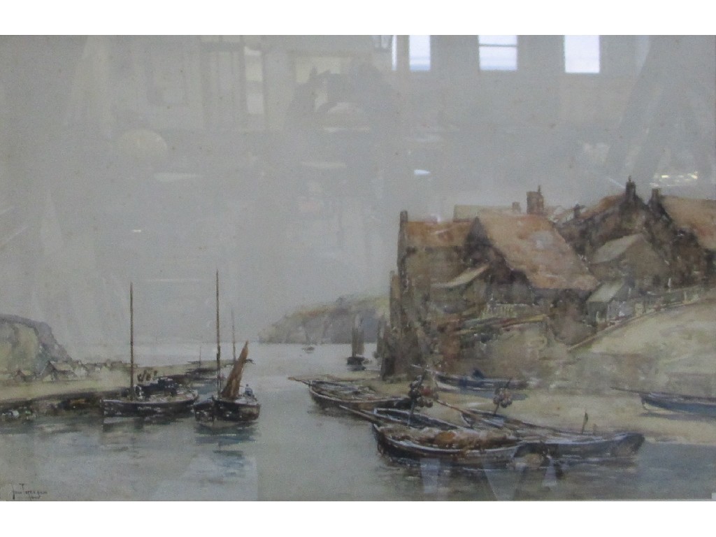 Appraisal: JOHN TERRIS RSW RI Watercolour harbour scene signed