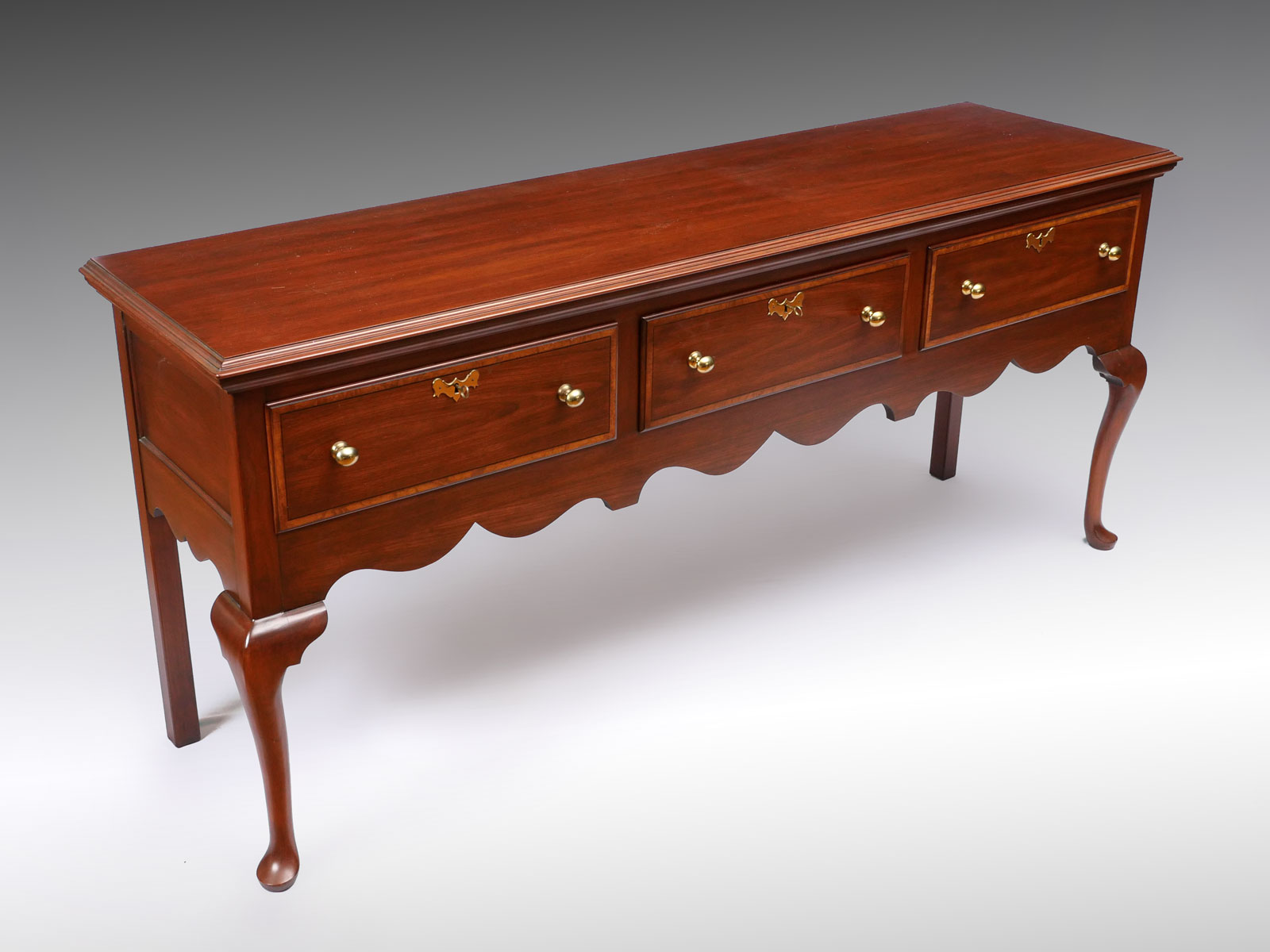 Appraisal: HENKEL HARRIS BLACK CHERRY SIDEBOARD drawer Henkel Harris sideboard with