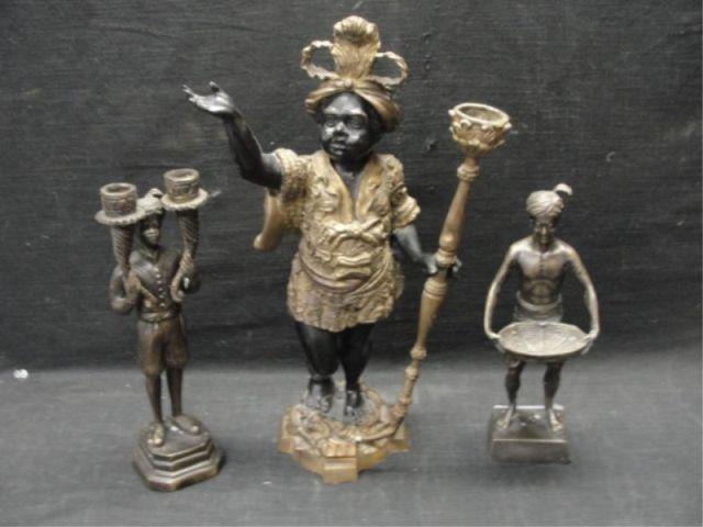 Appraisal: Bronze Blackamoor Figures From a Queens NY estate Dimensions largest